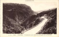 Thiers - Road of Lyon in the Falls of Durolle - CPA
