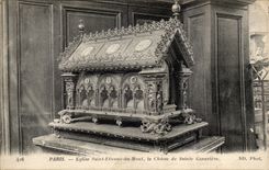 Paris - 5 - Church Saint Etienne of the Mount the hunting of Sainte Genevieve - CPA