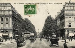 Paris - 9 - Boulecard des Capucines et Place de l'Opera - cheval - horse - CPA 