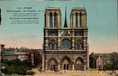 Paris - 4 - Notre Dame - La Facade - CPA 