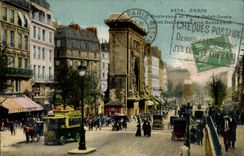 Paris - 10 - Boulevard and Gate Saint Denis - Mercedes bus - CPA