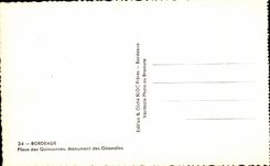 Bordeaux - Place of the Quincunxes - Monument of Of Gironde - CPA