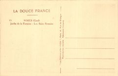 Nimes - weiches Frankreich - Garten des Brunnens - romische Bader - CPA