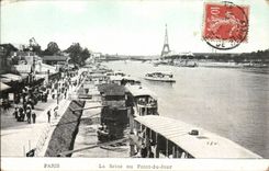 Paris - La Seine au Point du Jour CPA (Tour Eiffel)