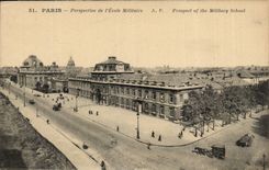 Paris - 7 - View of the Military academy - Military School CPA