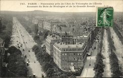 Paris - 8 - Panorama of Arc de Triomphe and Etoile the CPA