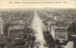 Paris - 8 - Panorama of Arc de Triomphe and Etoile the CPA