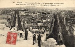 Paris - Panorama - Avenues Shakes and Friedland Montmartre seen from Top Arc de Triomphe - Children CPA -