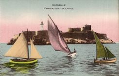 Marseille - Chateau d'If - bateau - boat - CPA 