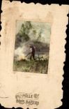 Arts - tableau - Mille Bons Baisers - farmer working the land - CPA 