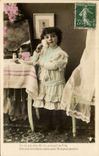 Fantasy - Children - Little girl playing with mama' S toiletries - CPA