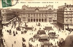 Paris - 8 - Station St Lazare - Court of Rome - CPA