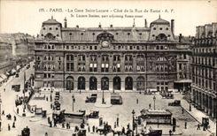Paris - 8 - Train station St Lazare - Dimension of the Street of Rome - CPA