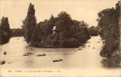 Paris - 16 - Bois de Boulogne - Le Lac - bateau - boat - CPA 
