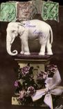 Fetes - Bonne Annee - Elephant - CPA (elpehant en ivoire ? ivory Egypte Egypt)