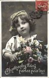 Fantasy - Child - Charming flowers speak for me - Adorable little girl - CPA