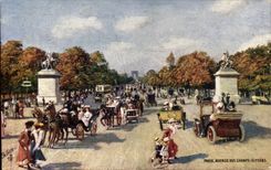 Paris - 8 - Avenue of the Champs Elysees - table - art - painting - child - toy CPA