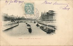 Paris - La Seine vue du Pont Neuf - CPA 