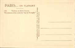 Paris CPA Tomb of the unknown soldier Arc de Triomphe