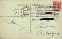 Paris CPA the Eiffel Tower seen from of the palate of Trocadero (rhinoceraos)