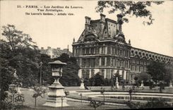 Paris CPA Les jardins du Louvre Vue artistique