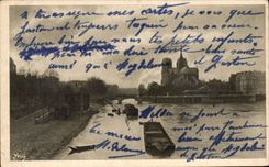 Paris CPA Notre Dame et le pont de l'archeveche