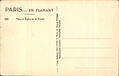 Paris CPA Place et eglise de la TRinite