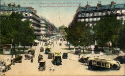 Paris CPA L'avenue de l'opera prise de l'hotel du Louvre