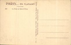 Paris CPA the Seine with the Quay of Orsay (Eiffel Tower)