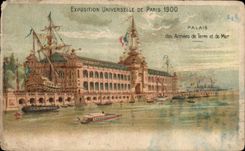 Paris CPA Exposition de 1900 Palais des armees de terre et de mer