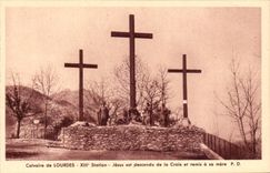 CPA Lourdes 13th Jesus station is descended from the Cross and given his/her mother has