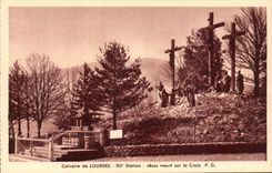 CPA Lourdes 12th Jesus station dies on the Cross