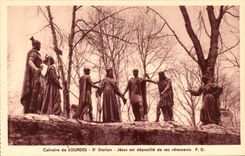 CPA Lourdes 12th Jesus station is skin of his clothing