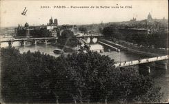 Paris CPA Panorama de la Seine vers la cite