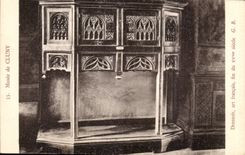 Paris CPA Museum of Cluny Metal plaque fine French Art of 15th