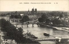 Paris CPA Panorama de la Seine vers la Cite