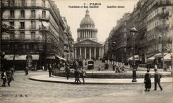 Paris CPA the Pantheon and Rue Soufflot