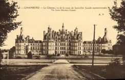 Chambord CPA Le chateau vu de la route de Saint Die