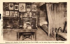 CPA Ars Interieur of the Lit room of dead of the saint cleans of Ars with same cloths and the same covers