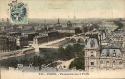 Paris CPA Panorama des 7 ponts