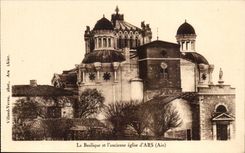 CPA the basilica and the old church of Ars