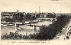 Paris CPA Panorama sur la Seine pris du pont des Arts