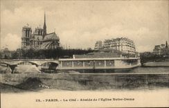 Paris CPA La cite Abside de l'eglise Notre Dame