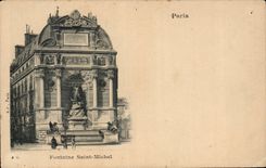 Paris CPA Fountain St Michel