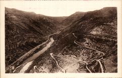 Falls of Tarn CPA laces of the most broken road of the Mejean Causse in Malene of the roads of Causses