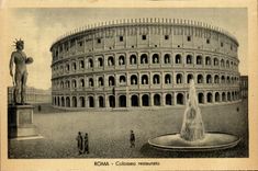 Italy Italia Roma CPA Colosseo restaurato