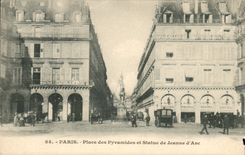 Paris CPA Places Pyramids and Statue of Jeanne d' Arc