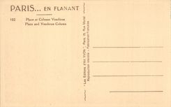 Paris - 1 - Place et Colonne Vendome CPA 