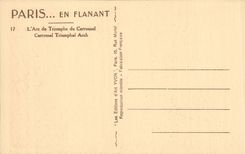 Paris - 1 - L'Arc de Triomphe du Carrousel CPA 