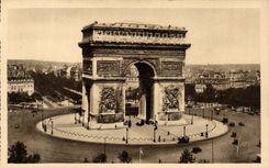 Paris - 8 - Arc de Triomphe and the Place of Etoile the CPA